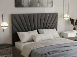 Cama com arrumação 180x200 cm veludo cinza antracite + colchão RILIODA de Pascal Morabito