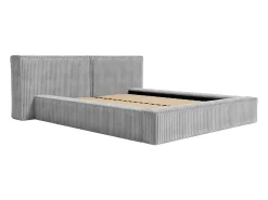 Cama com arrumação 140x190 cm veludo canelado grosso cinza-claro TIMANO de Pascal Morabito