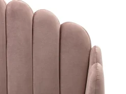 Cama com cabeceira ondulada 140x190 cm veludo cor-de-rosa charme vintage + colchão SAGALI