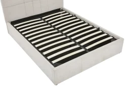 Cama com compartimento de arrumação 140 x 190 cm tecido cor bege - ELIAVA