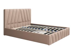 Cama com espaço de arrumação 160x200 cm veludo bege + colchão - LIDAMA de Pascal Morabito