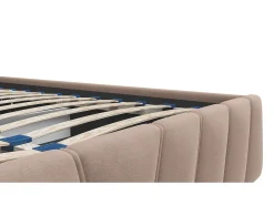 Cama com espaço de arrumação 160x200 cm veludo bege + colchão - LIDAMA de Pascal Morabito