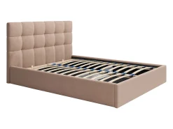 Cama com espaço de arrumação 160x200 cm veludo bege MIRDAL