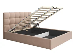 Cama com espaço de arrumação 160x200 cm veludo bege MIRDAL