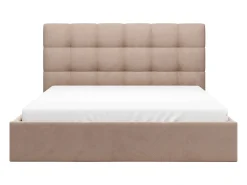 Cama com espaço de arrumação 160x200 cm veludo bege MIRDAL