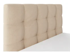 Cama com espaço de arrumação 140x190 cm veludo bege com colchão MIRDAL