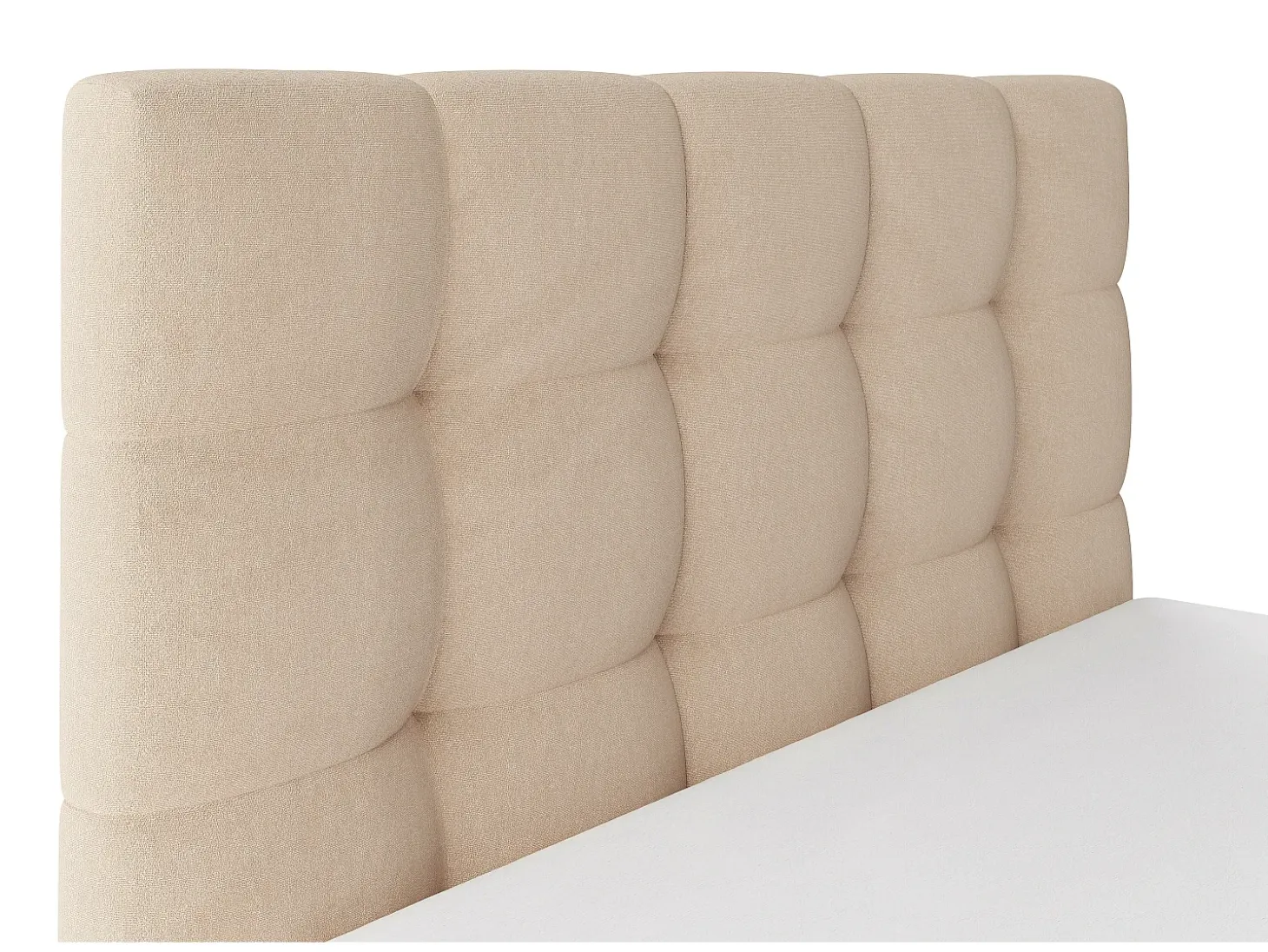 Cama com espaço de arrumação 140x190 cm veludo bege com colchão MIRDAL