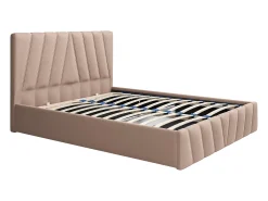 Cama com espaço de arrumação 160x200 cm veludo bege - LIDAMA de Pascal Morabito