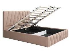 Cama com espaço de arrumação 160x200 cm veludo bege - LIDAMA de Pascal Morabito