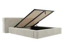 Cama com espaço de arrumação 140x190 cm tecido bouclé cor bege - TIMANO de Pascal Morabito