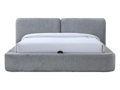 Cama com espaço de arrumação queen size 160 x 200 cm em tecido cinza - JUDALO da Maison Céphy