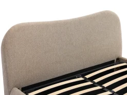 Cama com espaço de arrumação queen size 160 x 200 cm em tecido cor taupe - VANARI