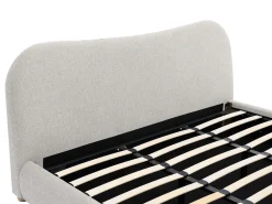 Cama com espaço de arrumação 180 x 200 cm tecido bege - VANARI