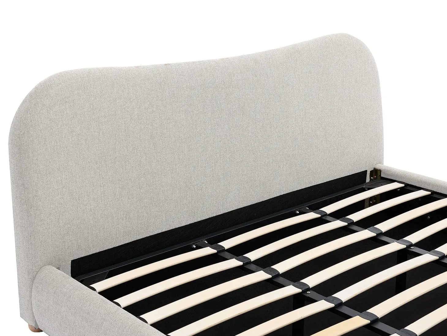 Cama com espaço de arrumação 180 x 200 cm tecido bege - VANARI