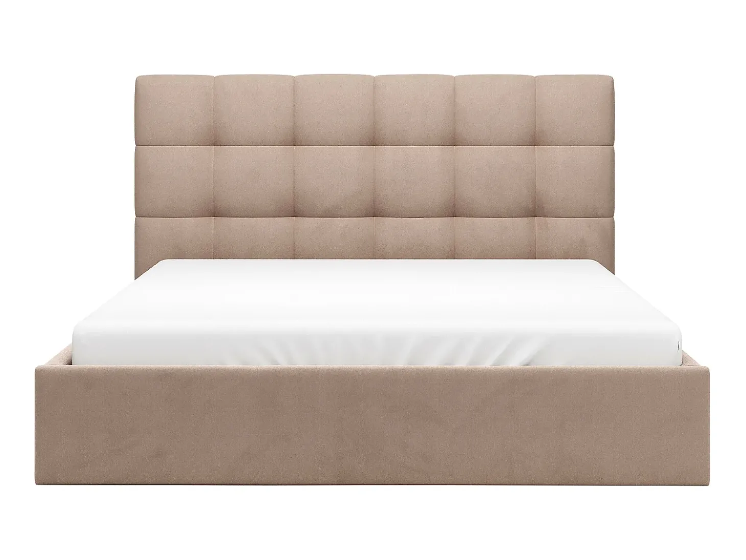 Cama com espaço de arrumação 160x200 cm veludo bege com colchão MIRDAL