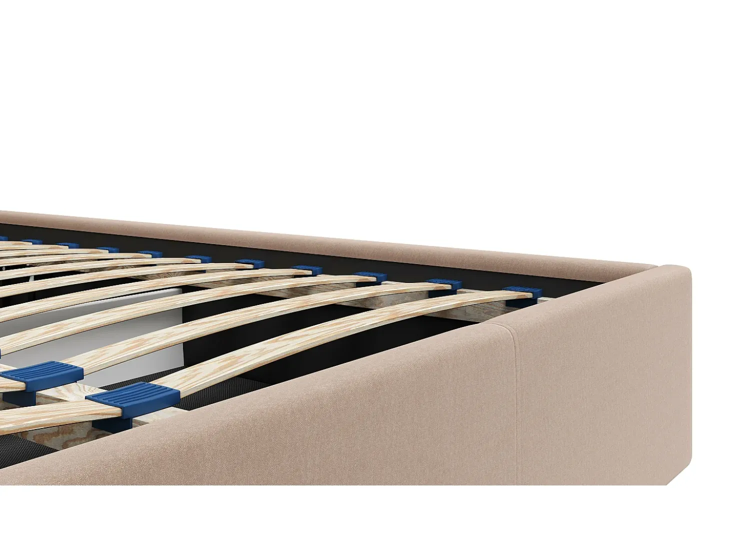 Cama com espaço de arrumação 160x200 cm veludo bege com colchão MIRDAL