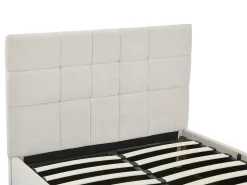 Cama com espaço de arrumação 140 x 190 cm em tecido de cor bege + colchão - HOPEYA de Pascal Morabito