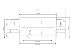 Cama com espaço de arrumação com mesinhas de cabeceira 160 x 200 cm com leds bege e natural + colchão - LYORIMA