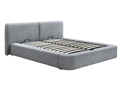 Cama com espaço de arrumação 140 x 190 cm em tecido cinzento - JUDALO de Maison Céphy