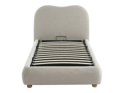 Cama com espaço de arrumação 90 x 190 cm tecido bege - VANARI