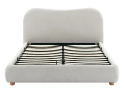 Cama com espaço de arrumação 160 x 200 cm tecido cor bege - VANARI