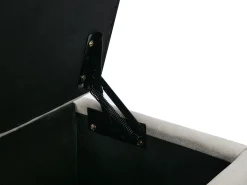 Cama com espaço de arrumação 180x200 cm com banco em tecido bege - DOUINO