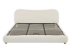 Cama com espaço de arrumação 180 x 200 cm tecido bouclé bege - VANARI