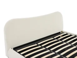 Cama com espaço de arrumação 180 x 200 cm tecido bouclé bege - VANARI