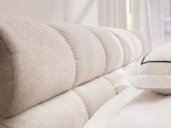 Cama com espaço de arrumação 160x200 cm tecido cor bege - FORVIK II