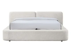 Cama com espaço de arrumação king size 180 x 200 cm em tecido bege - JUDALO da Maison Céphy