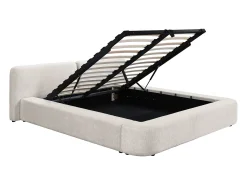 Cama com espaço de arrumação king size 180 x 200 cm em tecido bege - JUDALO da Maison Céphy