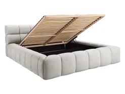 Cama com espaço de arrumação 160x200 cm tecido cinza-claro - FORVIK de Pascal Morabito