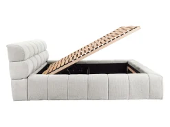 Cama com espaço de arrumação 160x200 cm tecido cinza-claro - FORVIK de Pascal Morabito