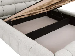 Cama com espaço de arrumação 160x200 cm tecido cinza-claro - FORVIK de Pascal Morabito