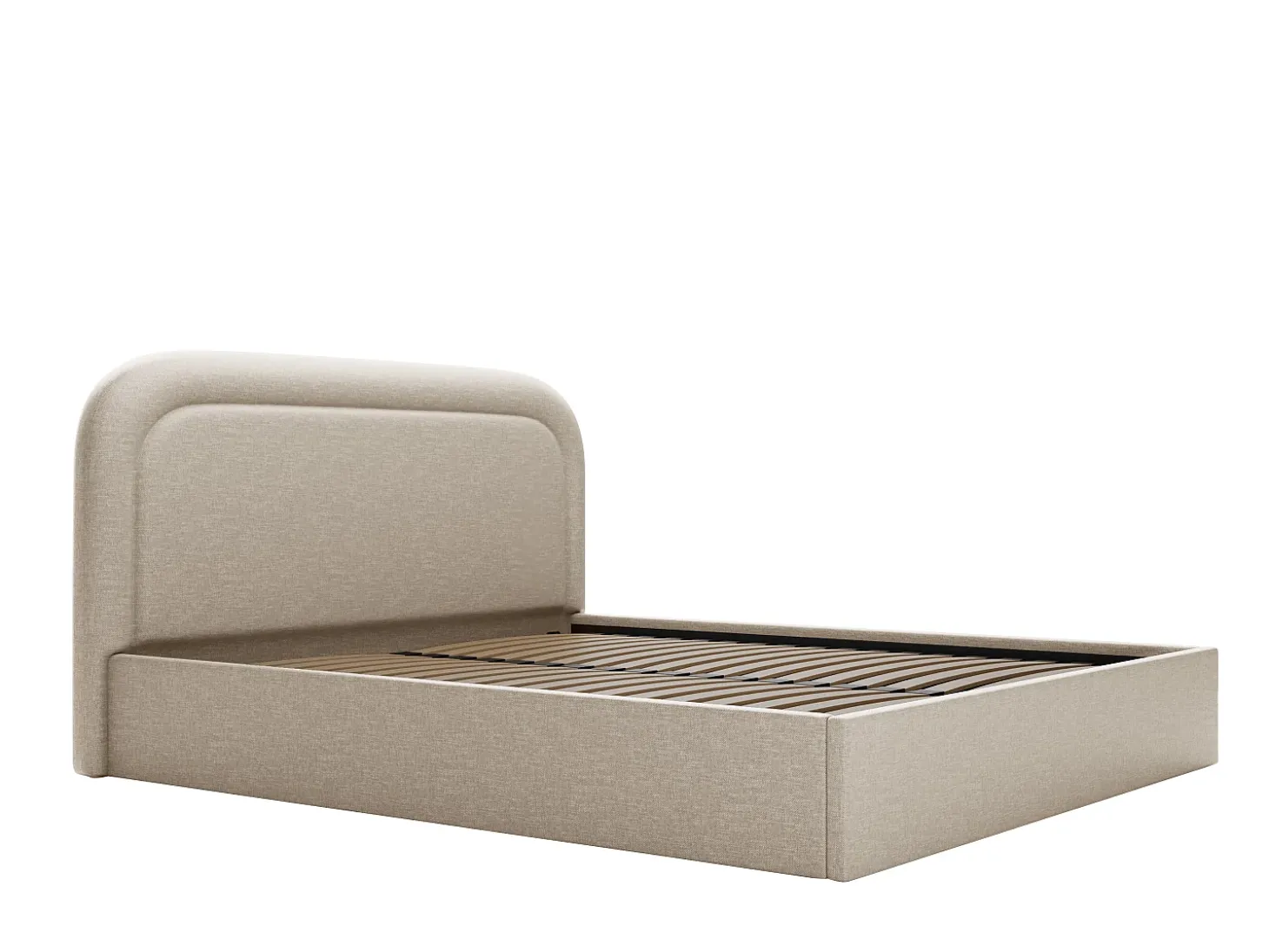 Cama com espaço de arrumação 180x200 cm tecido matizado bege + colchão - FIREZA