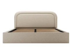 Cama com espaço de arrumação 180x200 cm tecido matizado bege + colchão - FIREZA
