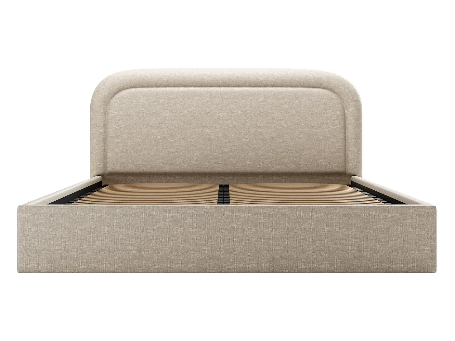 Cama com espaço de arrumação 180x200 cm tecido matizado bege + colchão - FIREZA