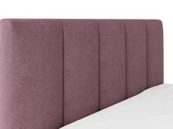 Cama com espaço de arrumação queen size 160 x 200 cm cabeceira de costuras verticais tecido bordeaux - KILACLO