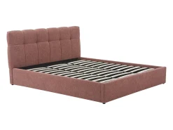 Cama com espaço de arrumação king size 180 x 200 cm em tecido bouclé terracota - MAZIRI