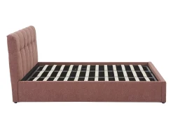Cama com espaço de arrumação king size 180 x 200 cm em tecido bouclé terracota - MAZIRI