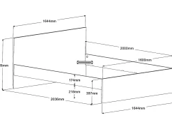 Cama com espaços de arrumação 160 x 200 cm com LEDs cor natural e preto - VELONA