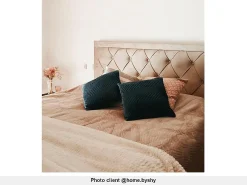 Cama com gavetas LEOPOLD - Tecido bege - 180x200cm