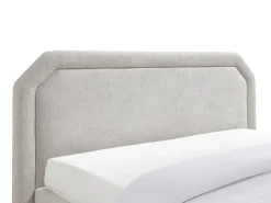 Cama com gavetas queen size 160 x 200 cm em tecido de cor bege - INASTO