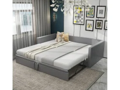 Cama com gavetão 90/180 x 200 cm com cabeceira, cama acolchoada - Veludo - Base de ripas - Cinza