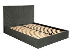 Cama com sommier com espaço de arrumação 140 x 190 cm veludo antracite RILIODA