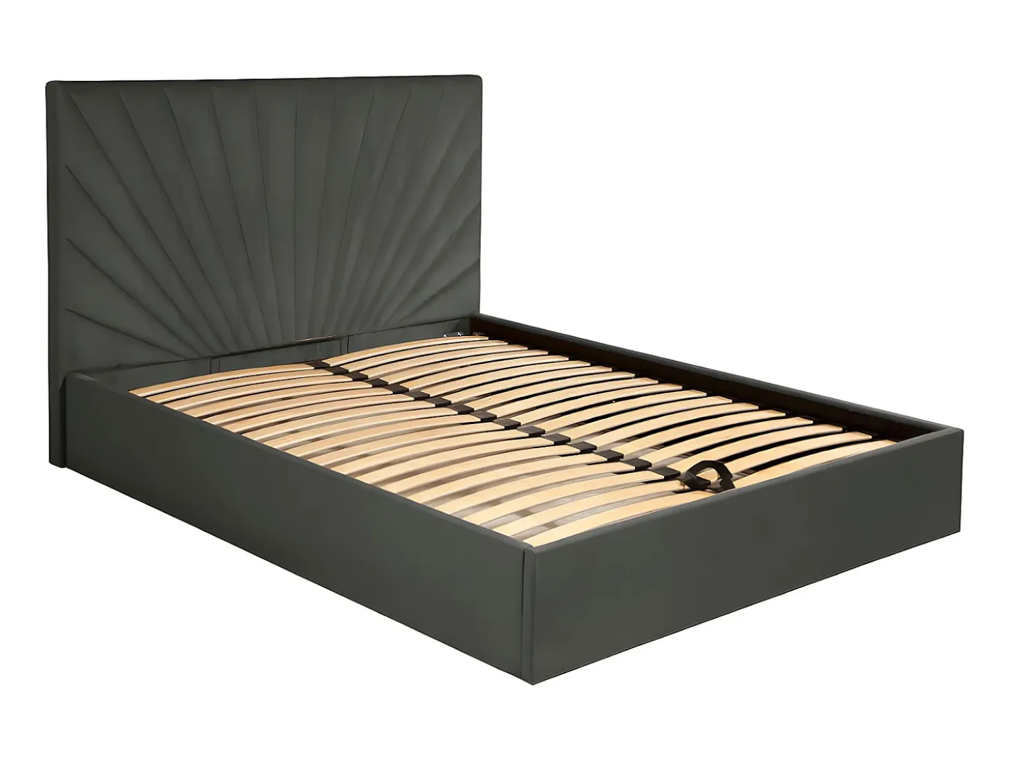 Cama com sommier com espaço de arrumação 140 x 190 cm veludo antracite RILIODA