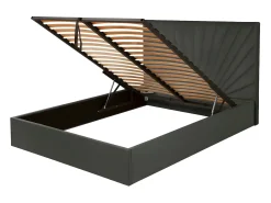 Cama com sommier com espaço de arrumação 140 x 190 cm veludo antracite RILIODA