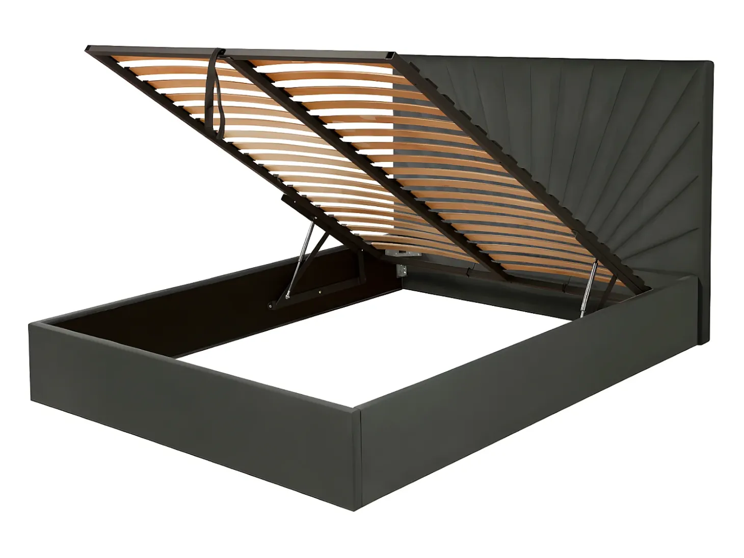 Cama com sommier com espaço de arrumação 140 x 190 cm veludo antracite RILIODA