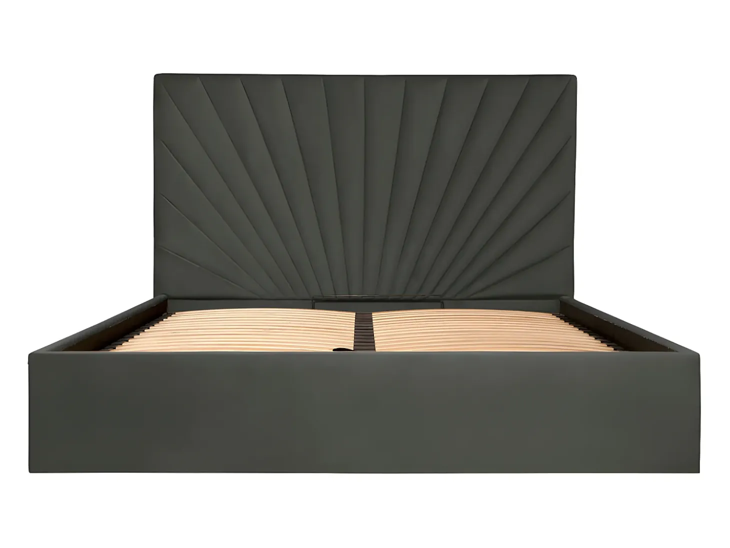 Cama com sommier com espaço de arrumação 140 x 190 cm veludo antracite RILIODA