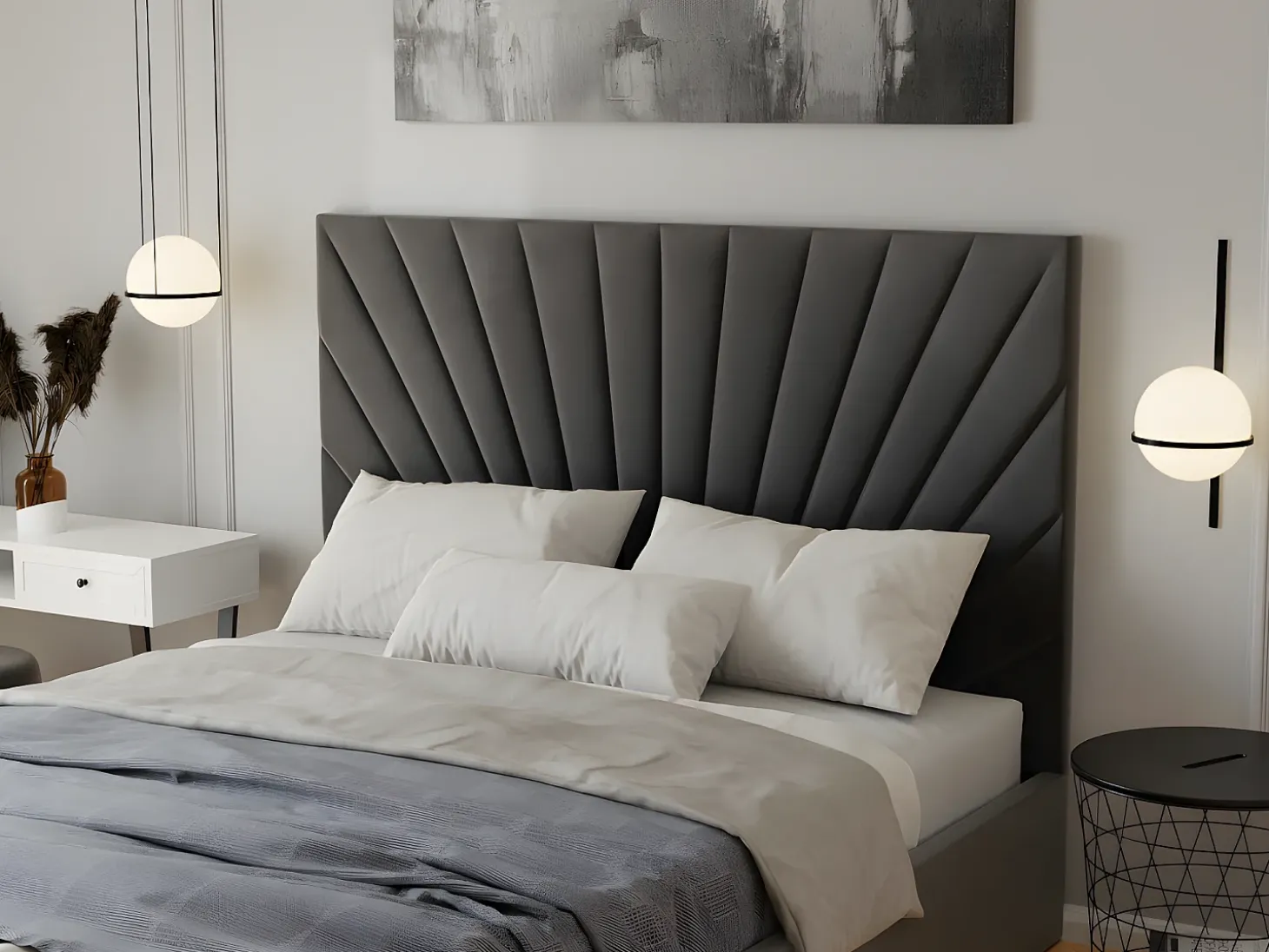 Cama com sommier com espaço de arrumação 140 x 190 cm veludo antracite RILIODA
